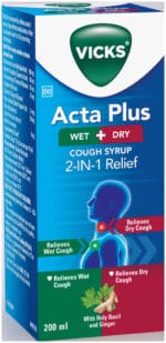 Vicks Acta Plus Wet & Dry Cough Syrup 200ml