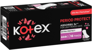 Kotex Period Protect Thick Scented Pantyliners 16pk