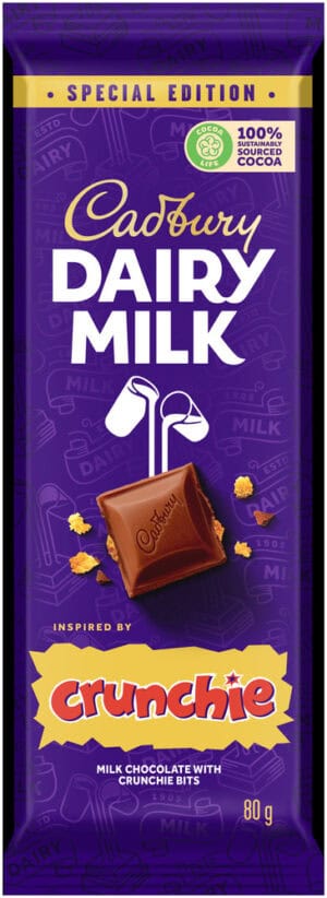 Cadbury Dairy Milk Crunchie Dairy Milk Chocolate 80g