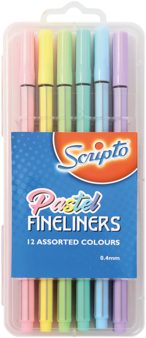 Scripto Assorted Pastel Fineliners 12pk