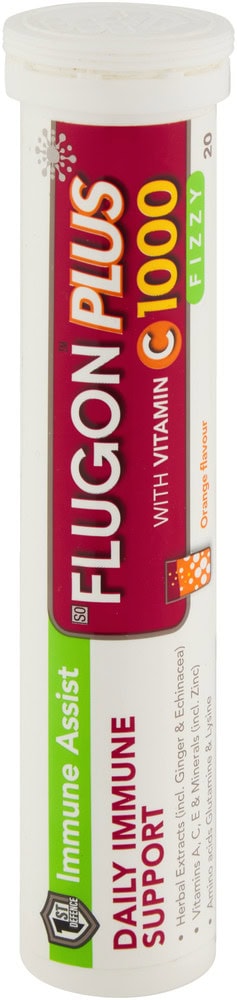 Flugon Plus Orange Flavour Daily Immune Support Fizzy Tablets 20pk