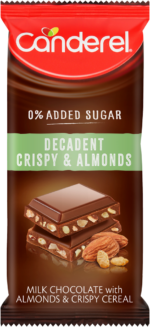 Canderel Decadent Crispy & Almonds Milk Chocolate Slab 100g