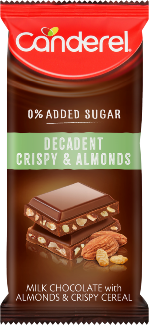 Canderel Decadent Crispy & Almonds Milk Chocolate Slab 100g