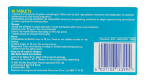Gaviscon Peppermint Heartburn and Indigestion Tablets 48pk
