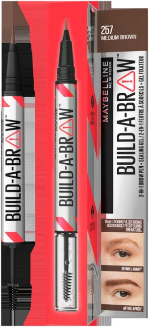 Maybelline Build-A-Brow Medium Brown 2-in-1 Brow Pen & Sealing Gel 1s