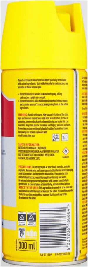 Dyrange Dyroach Odourless Odourless Cockroach Insecticide Spray 300ml