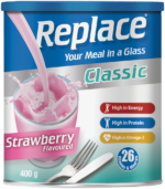 Replace Classic Strawberry Flavoured Meal Replacement Drink 400g