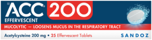 ACC 200 Mucolytic Effervescent Tablets 25pk