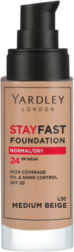 Yardley Stayfast Medium Beige SPF 20 24HR Foundation 30ml