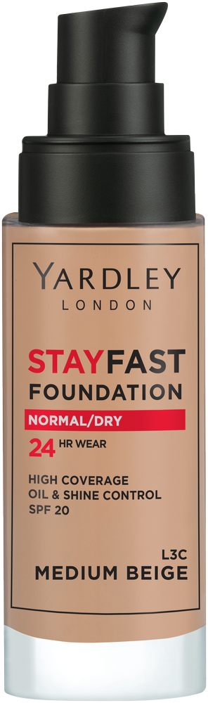 Yardley Stayfast Medium Beige SPF 20 24HR Foundation 30ml