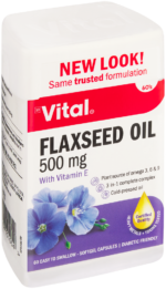 Vital Flaxseed Oil Softgel Capsules 60pk