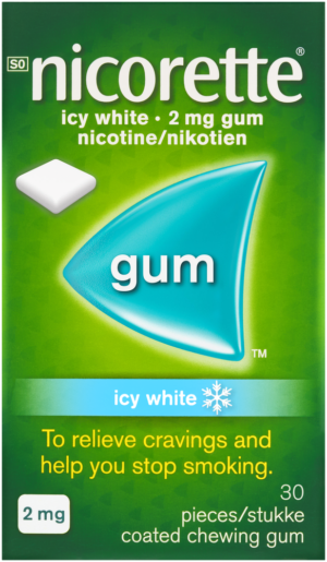 Nicorette Icy White 2mg Nicotene Gum 30pk