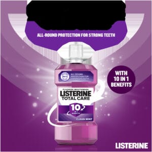 Listerine Total Care Clean Mint Fluoride Mouthwash 500ml