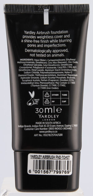 Yardley Toast SPF 25 16HR Foundation 30ml