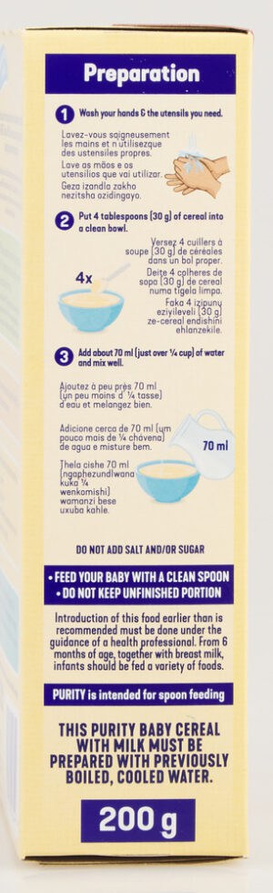 Purity Honey Flavour Baby Cereal with Milk 200g