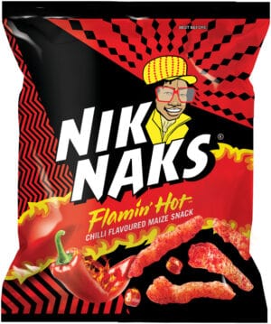 image-0 Niknaks Flamin' Hot Chilli Flavoured Maize Snack 135g