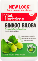 Vital Herbtime Ginkgo Biloba Softgel Capsules 30pk