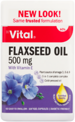Vital Flaxseed Oil Softgel Capsules 60pk