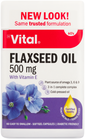 Vital Flaxseed Oil Softgel Capsules 60pk