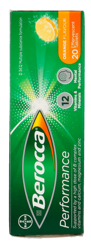 Berocca Performance Orange Flavour Effervescent Tablets 20pk