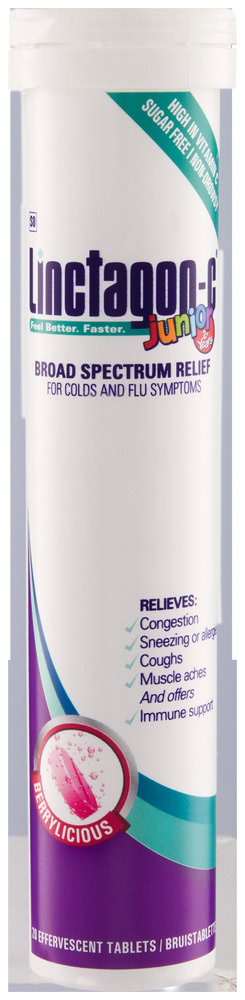 Linctagon Broad Spectrum Relief Berrylicious Junior Effervescent Tablets 20pk