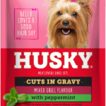 Husky Mixed Grill Flavour with Peppermint Adult Wet Dog Food Cuts In Gravy 85g