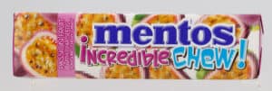 Mentos Incredible Chew! Passion Fruit with Chia Seeds Flavoured Chewy Candy 47g