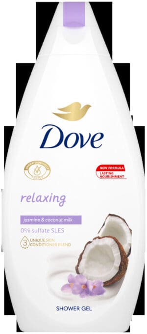 image-0 Dove Jasmine Petal and Coconut Milk Relaxing Shower Gel 450ml