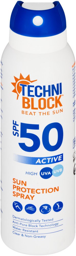 Techniblock SPF 50 Active Performance Sun Protection Spray 150ml