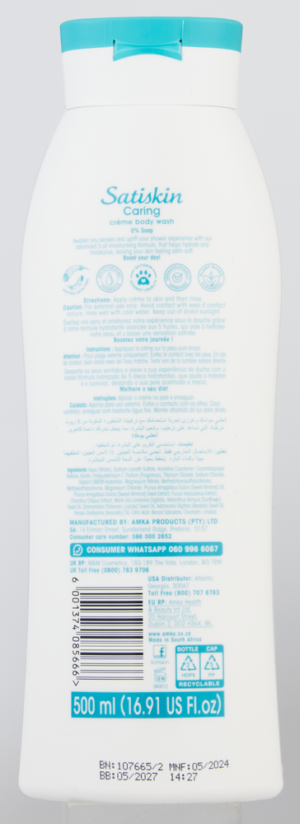 Satiskin Powder Fresh Crème Body Wash 500ml