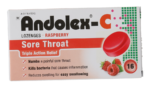 Andolex-c Raspberry Sore Throat Lozenges 16pk