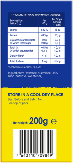 Equal Low Kilojoule Sweetener Sticks with Sucralose 200pk