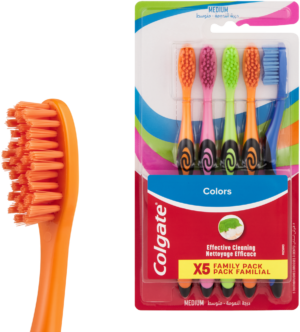 Colgate Colors Medium Toothbrush 5pk