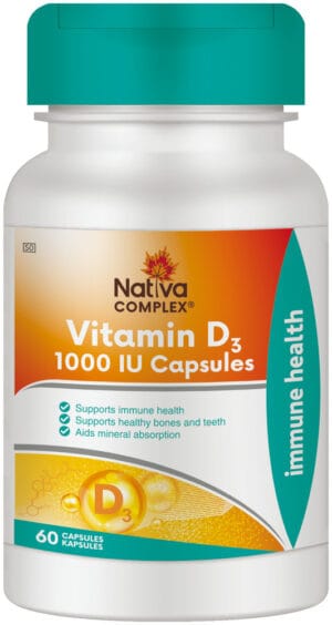 Nativa Complex Vitamin D3 1000IU Capsules 60pk
