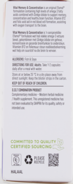 Vital Specialist Memory & Concentration Capsules 60pk