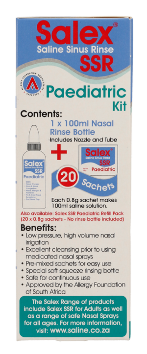 Salex Saline Sinus Rinse Paediatric Kit 20 x 0.8g