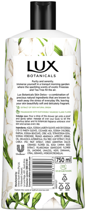 LUX Botanicals Freesia and Tea Tree Moisturizing Body Wash 750ml