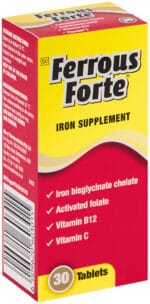 Ferrous Forte Iron Supplement Tablets 30pk
