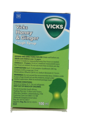 Vicks Honey & Ginger Cough Syrup 100ml