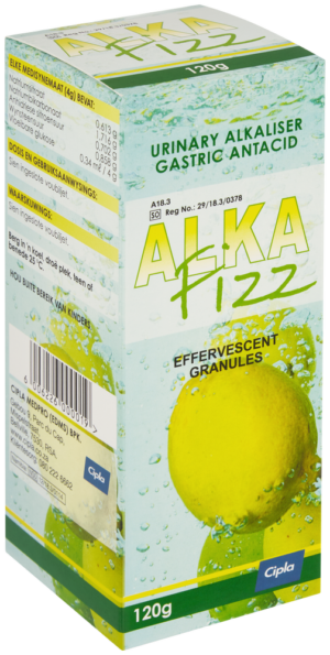 Cipla Alka Fizz Urinary Alkaliser & Gastric Antacid Effervescent Granules 120g