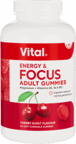 Vital Cherry Burst Flavour Energy & Focus Adult Gummies 60pk
