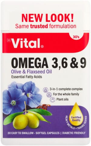 Vital Omega 3, 6 & 9 Softgel Capsules 30pk