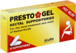 Presto Gel Rectal Suppositories 12pk