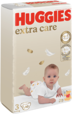Huggies Extra Care Size 3 Disposable Nappies 60pk