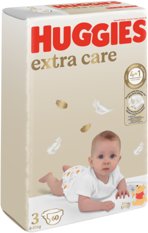 Huggies Extra Care Size 3 Disposable Nappies 60pk