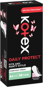 Kotex Daily Protect Thin Unscented Pantyliners 18pk