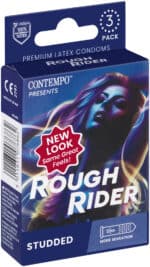 Contempo Rough Rider Studded Premium Latex Condoms 3pk