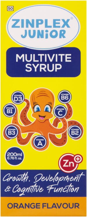 Zinplex Junior Orange Flavour Multivite Syrup 200ml