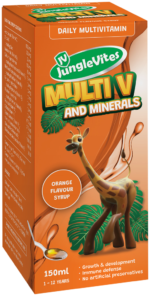 Junglevites Orange Flavour Multi V and Minerals Syrup 150ml