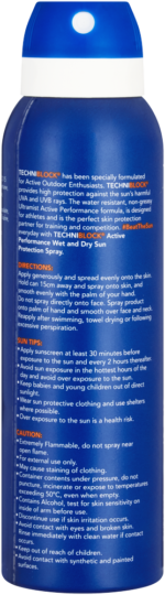 Techniblock SPF 50 Wet & Dry Sun Protection Spray 150ml